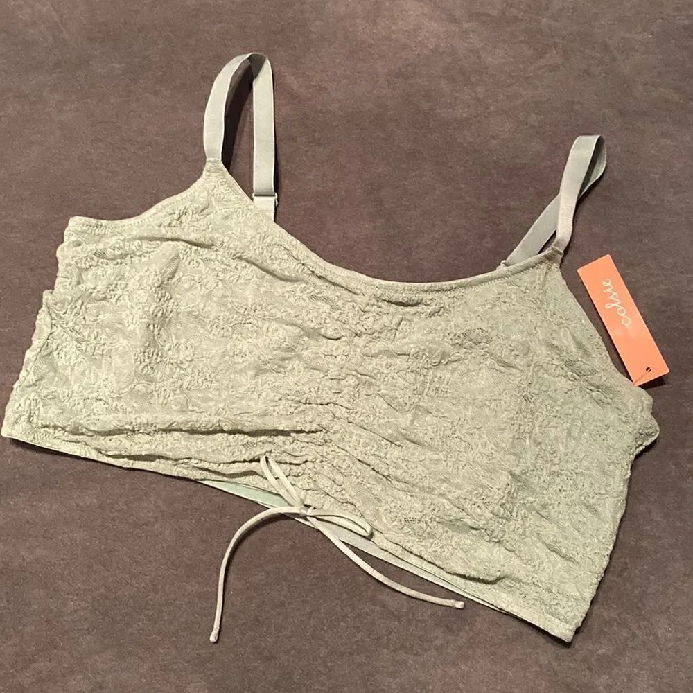 Women’s Colsie Lace Green Bralette Crop Top with Adjustable Straps Size 2X NWT